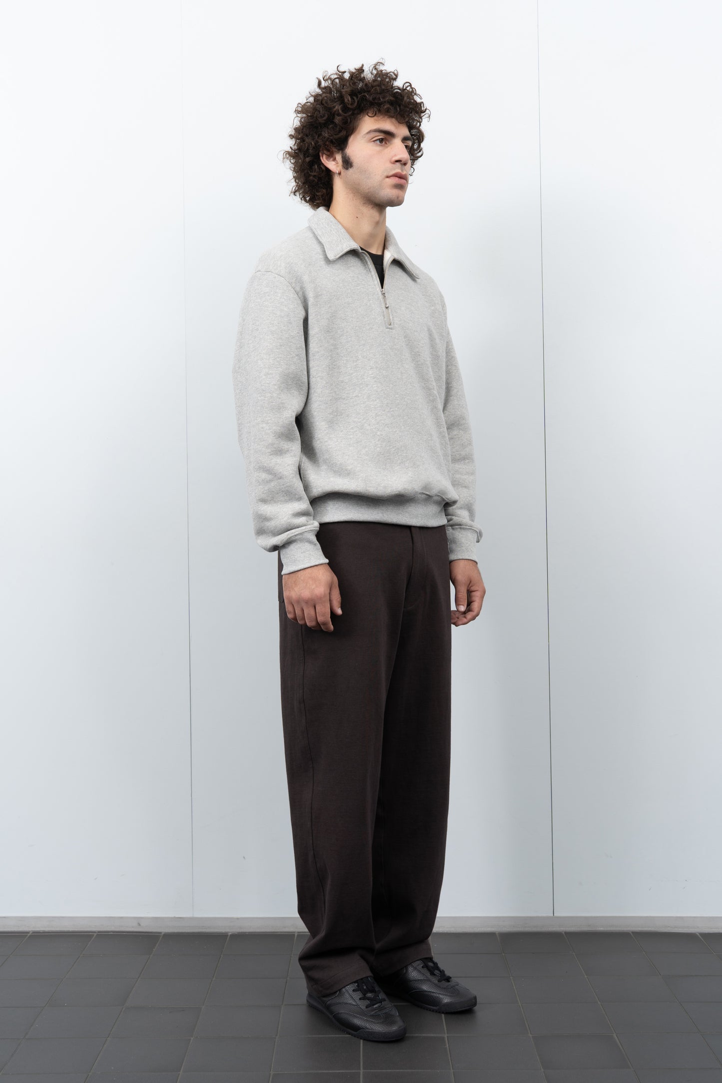 LW636 Quarter Zip Sweatshirt on a model