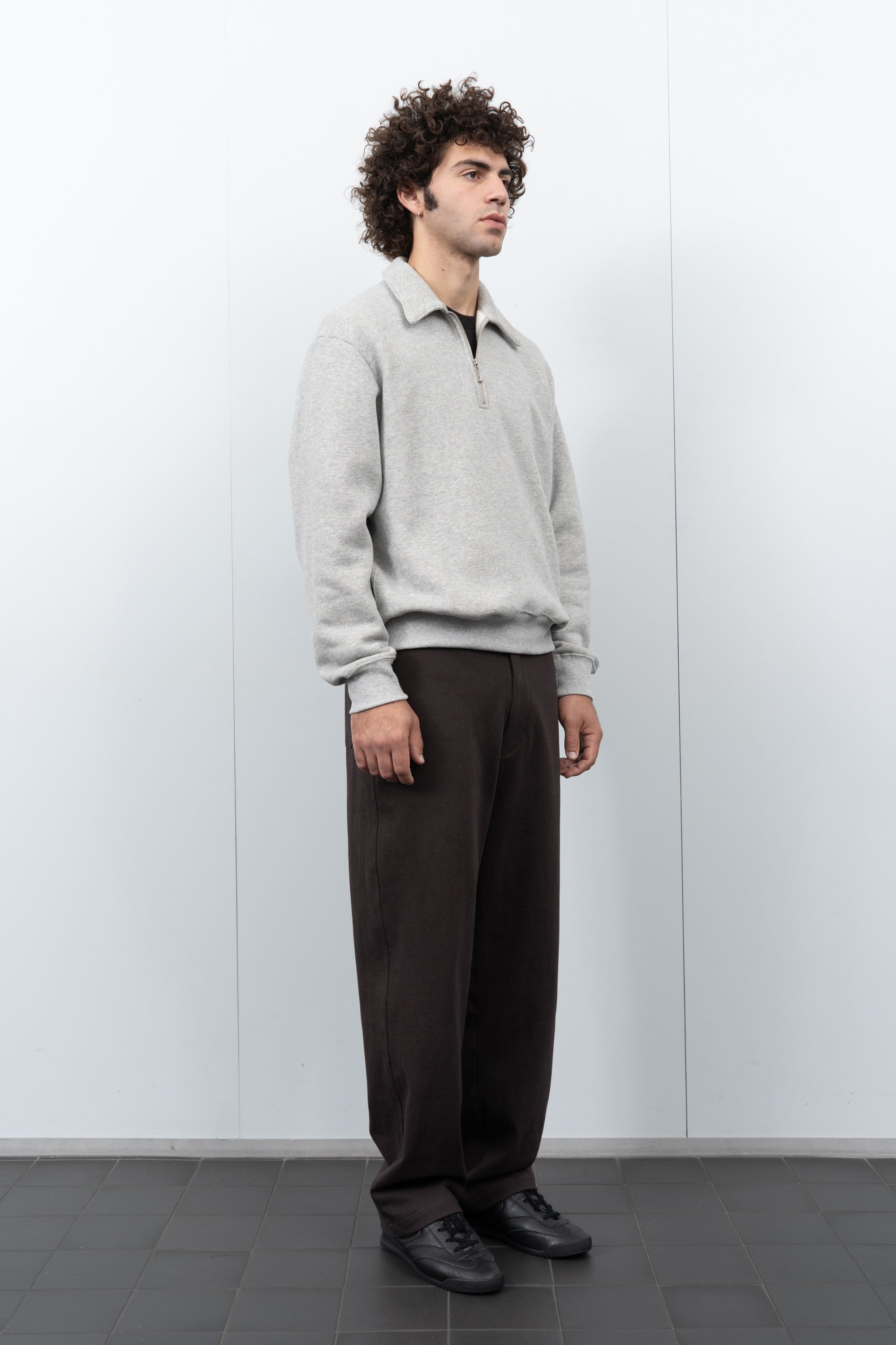LW636 Quarter Zip Sweatshirt on a model