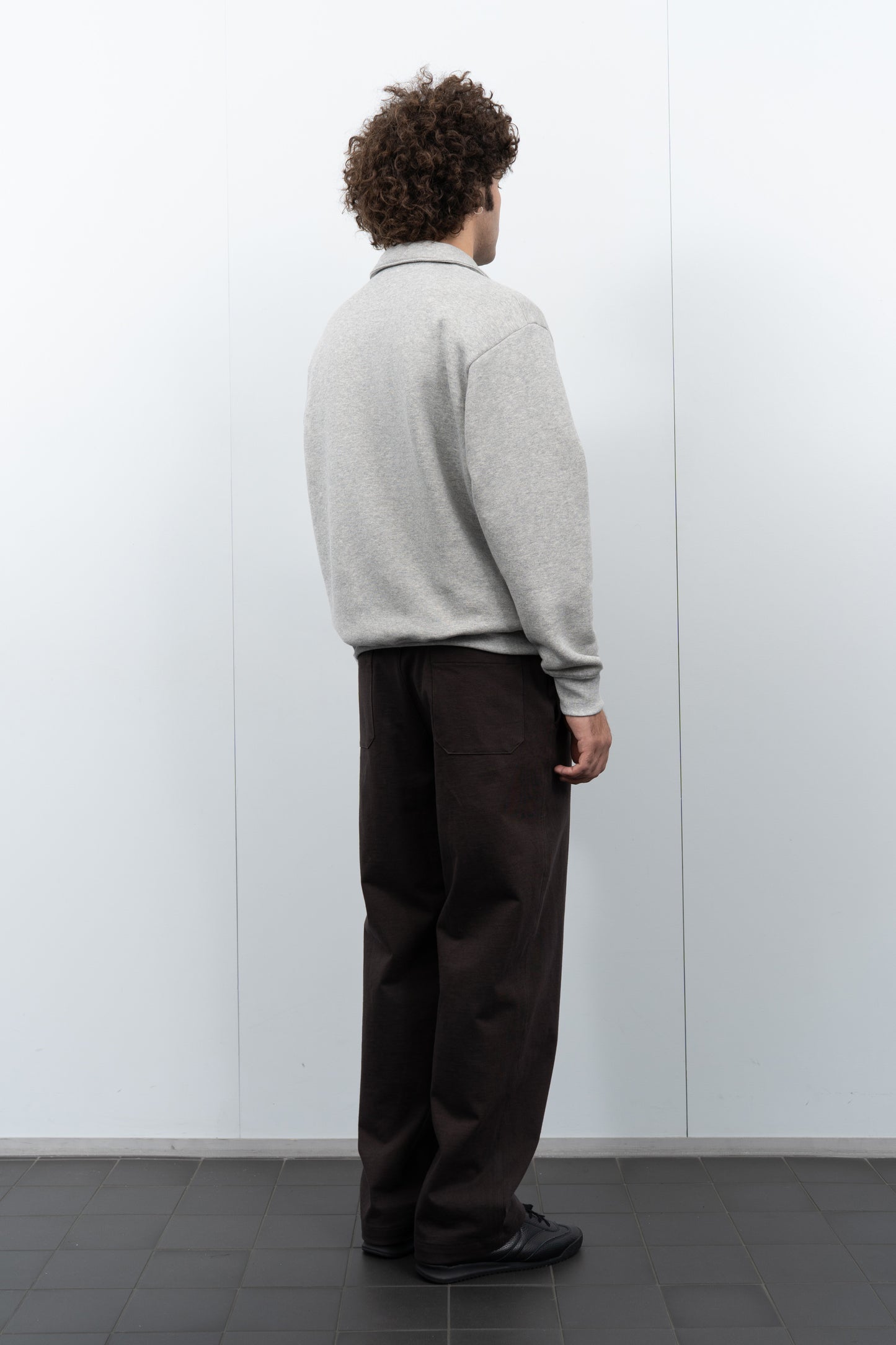 LW636 Quarter Zip Sweatshirt on a model