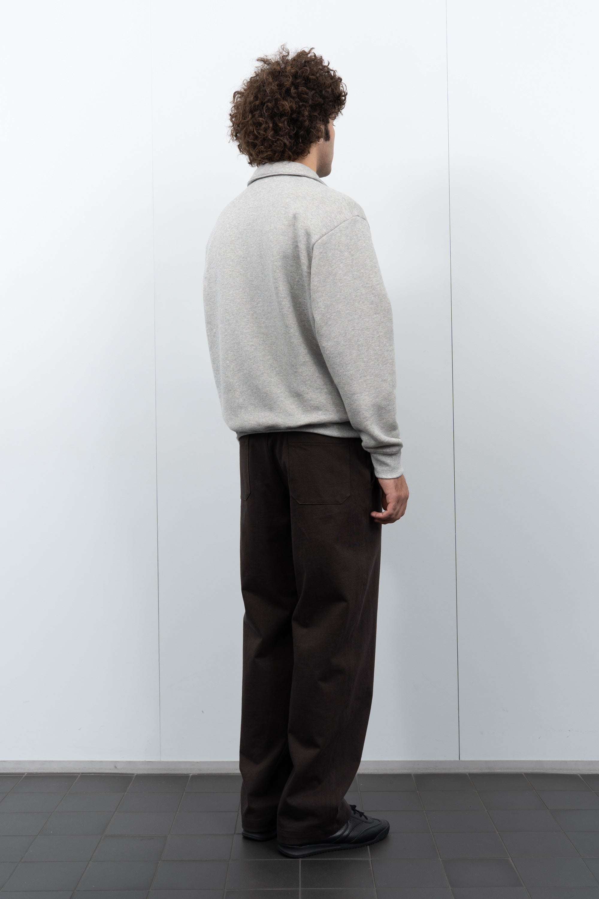 LW636 Quarter Zip Sweatshirt on a model