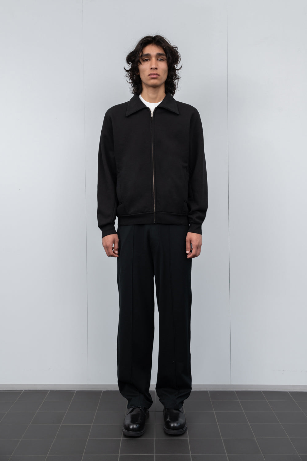 ZIP SWEAT JACKET - BLACK