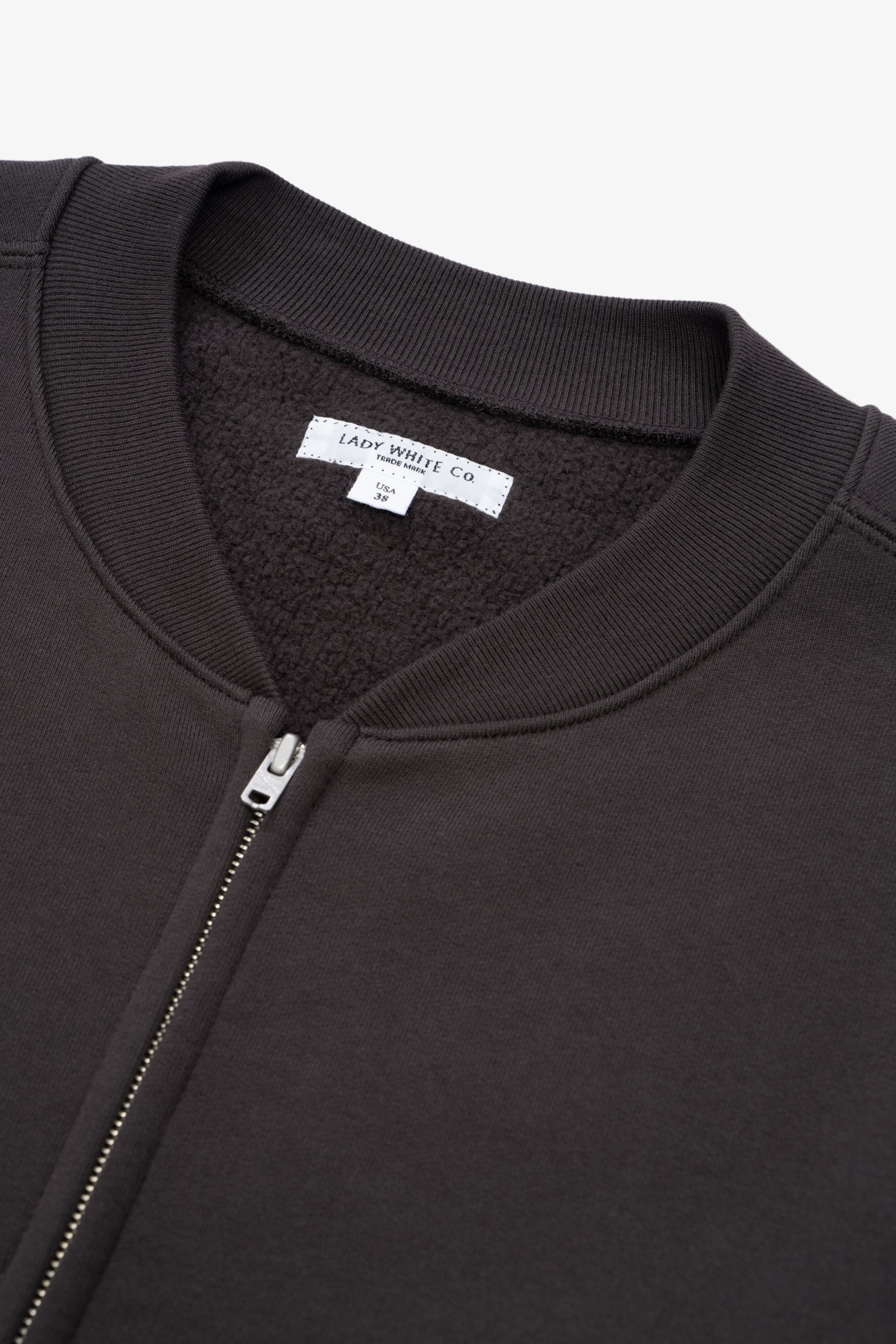 ZIP CREW NECK - TIRE BLACK