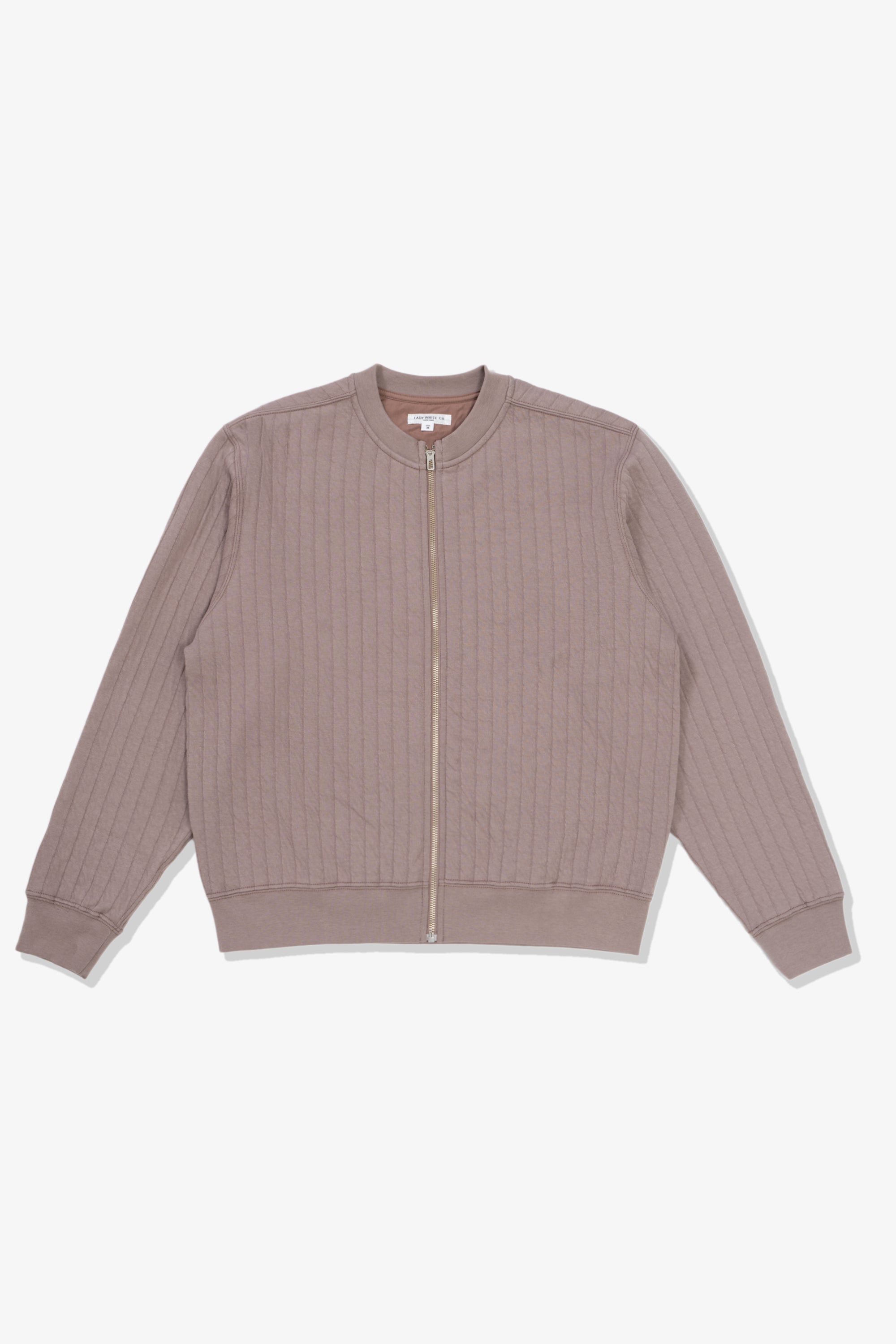 QUILTED ZIP UP - PALE PURPLE