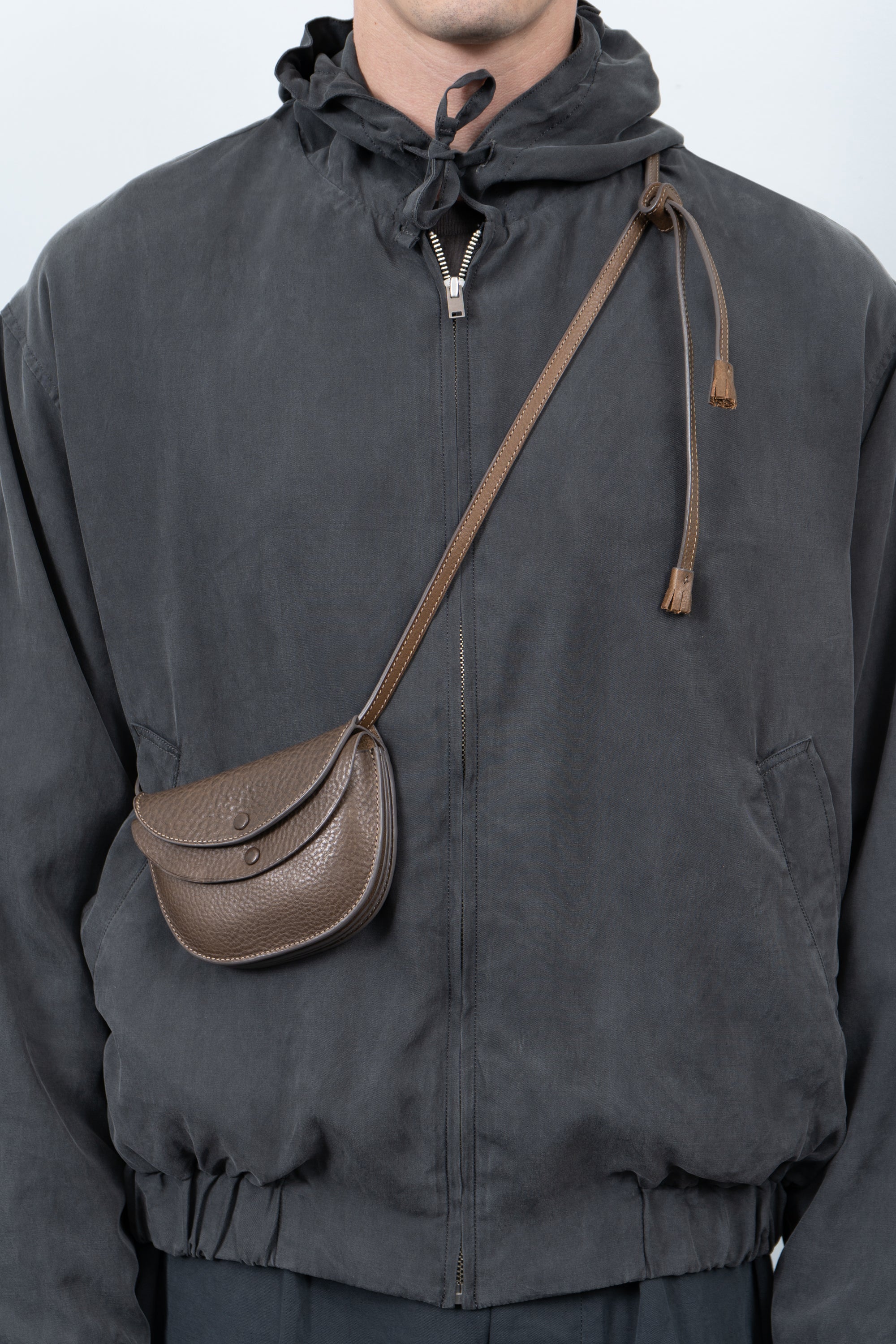 LW - C x KAPTAIN SUNSHINE LEATHER POUCH - BROWN PEBBLE