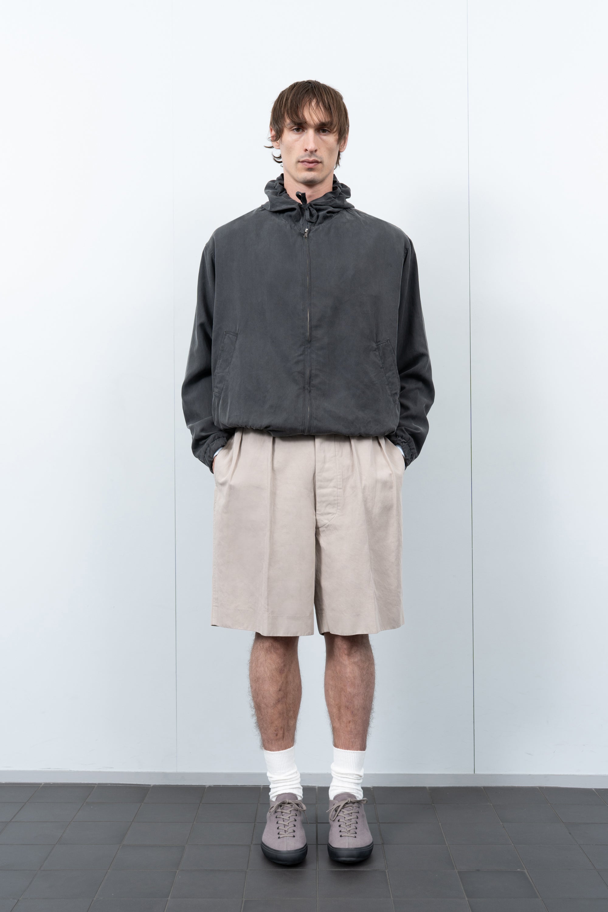 LW - C x KAPTAIN SUNSHINE COTTON LINEN SHORT - TAUPE