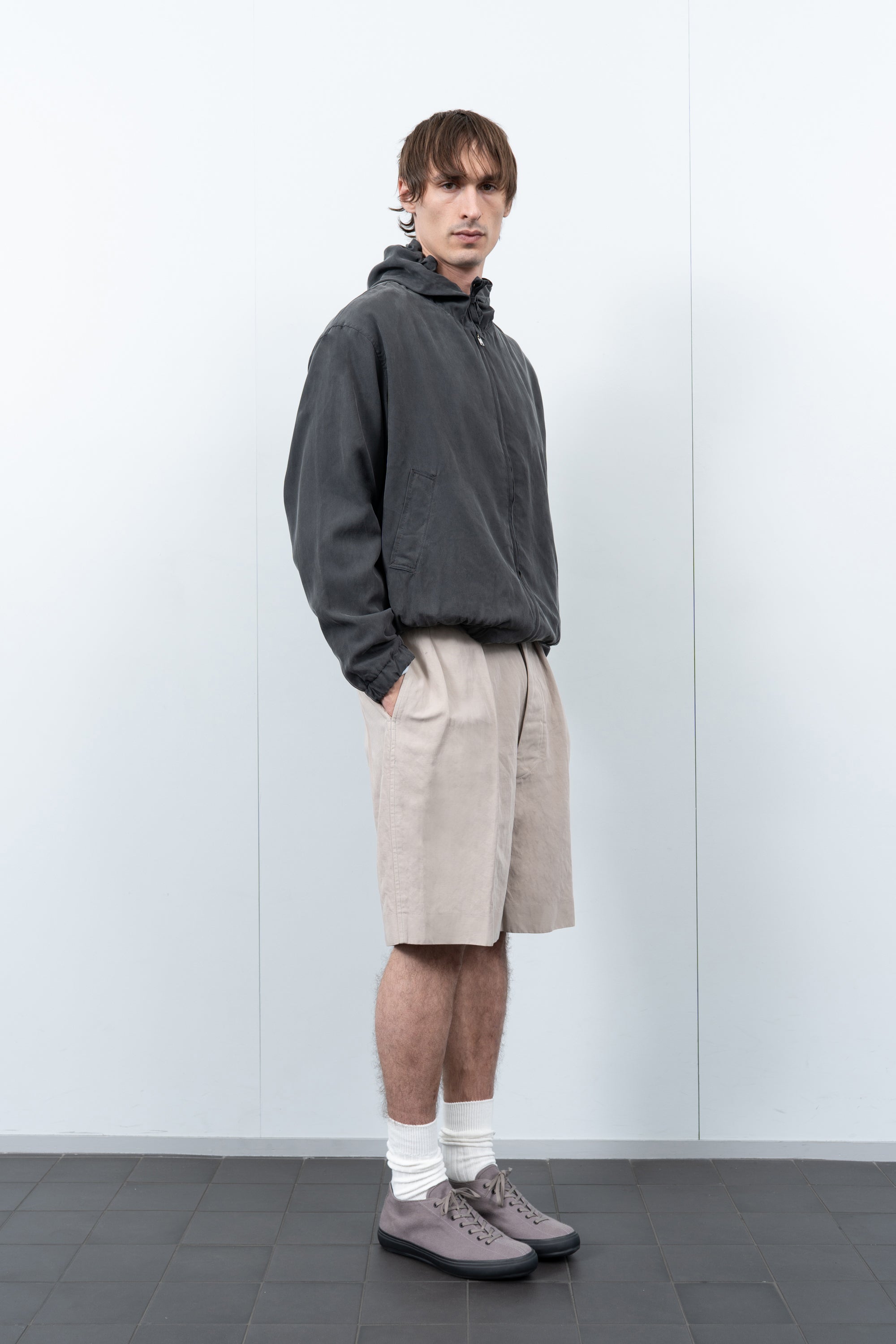 LW - C x KAPTAIN SUNSHINE COTTON LINEN SHORT - TAUPE