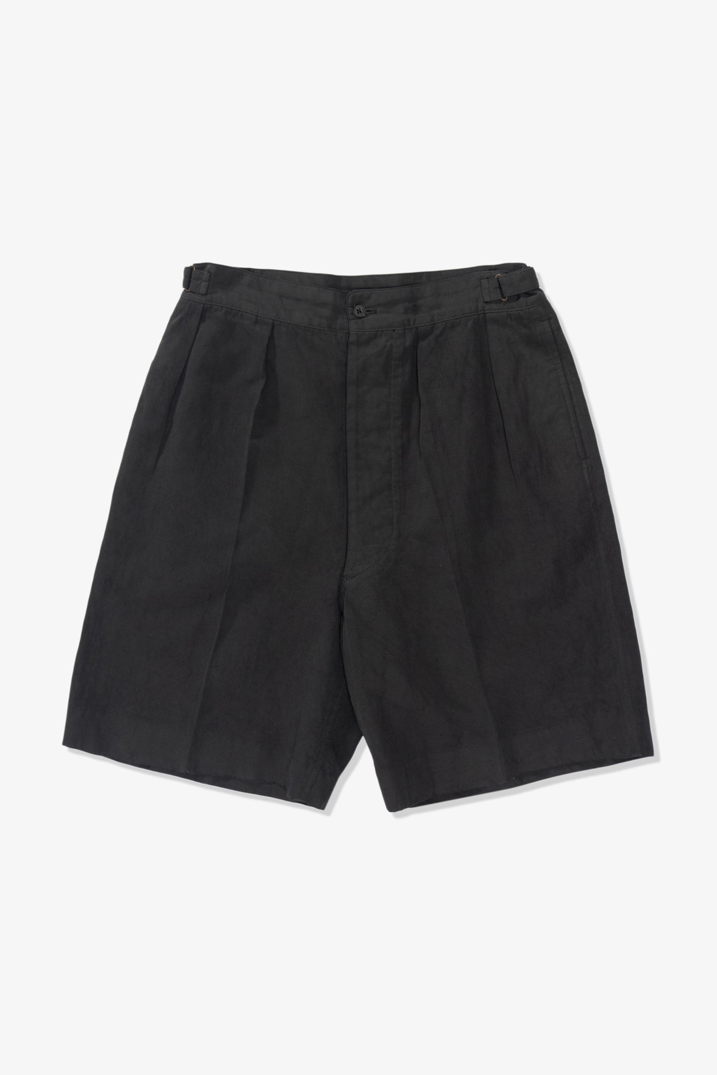 LW - C x KAPTAIN SUNSHINE COTTON LINEN SHORT - CHARCOAL