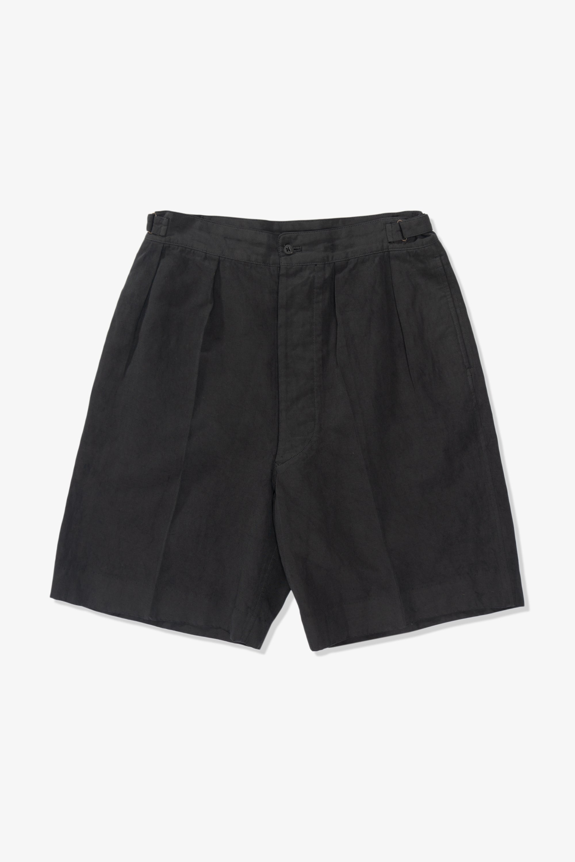 LW - C x KAPTAIN SUNSHINE COTTON LINEN SHORT - CHARCOAL