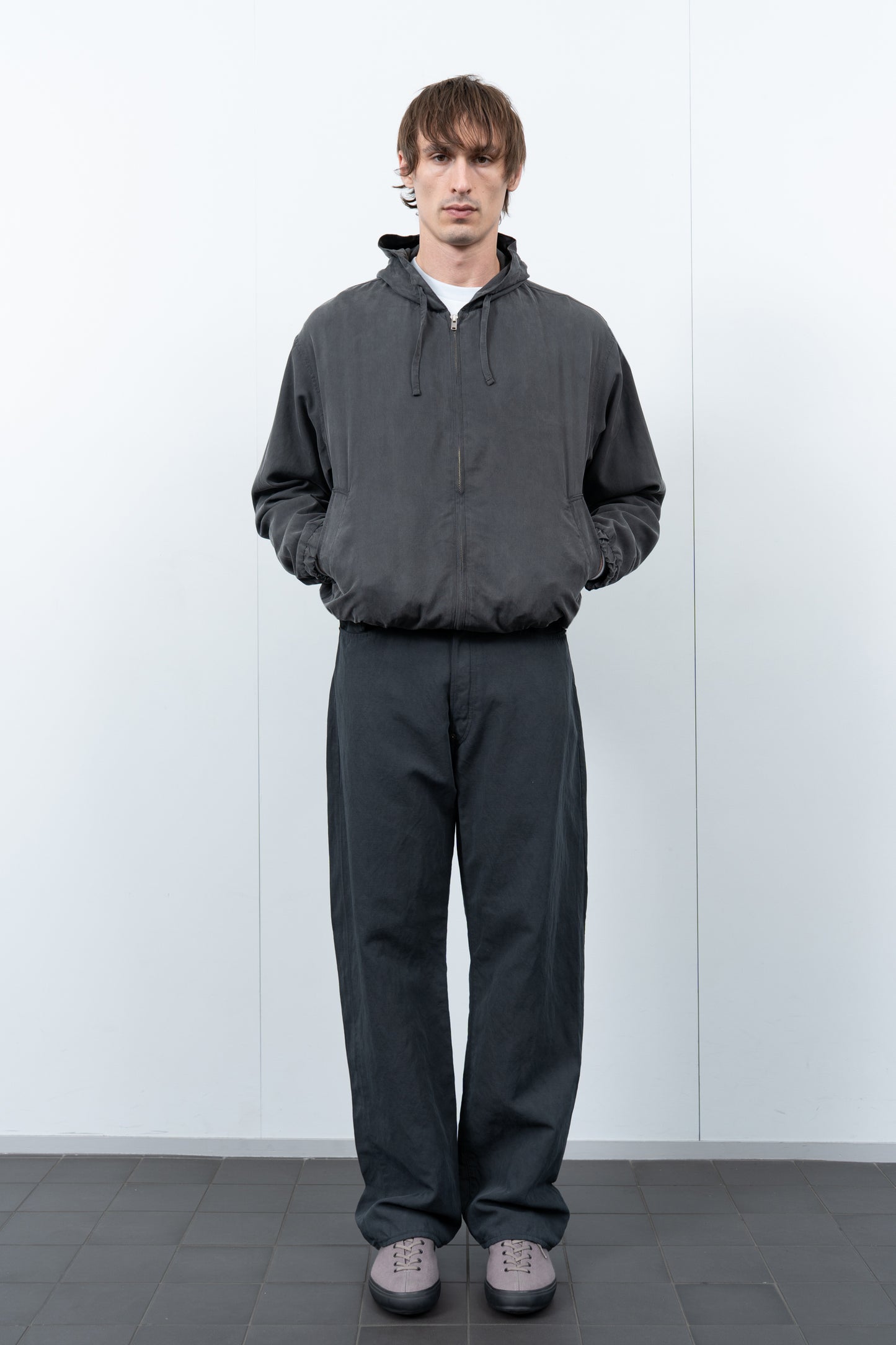 LW - C x KAPTAIN SUNSHINE SILK ZIP JACKET - FADED BLACK