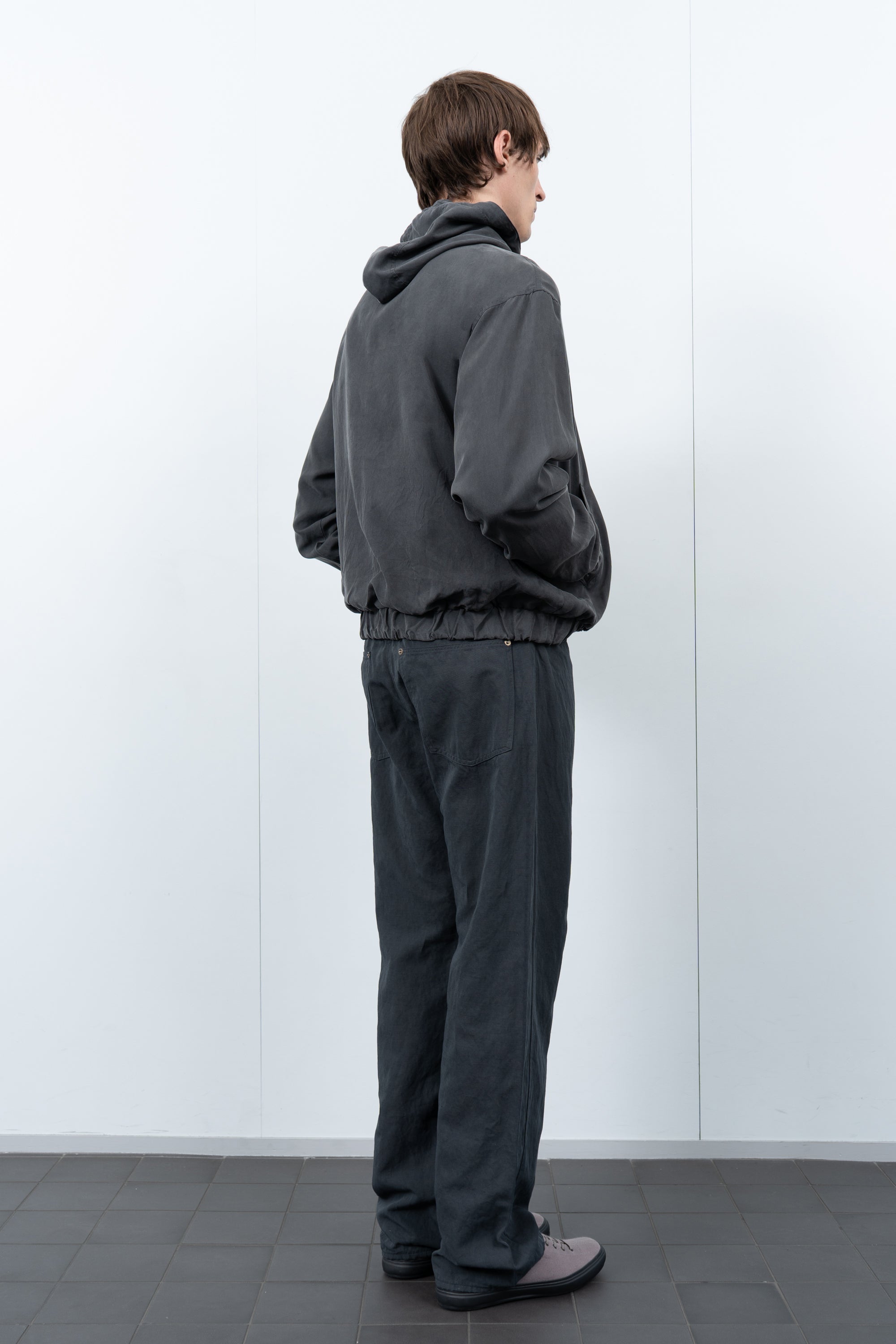 LW - C x KAPTAIN SUNSHINE SILK ZIP JACKET - FADED BLACK