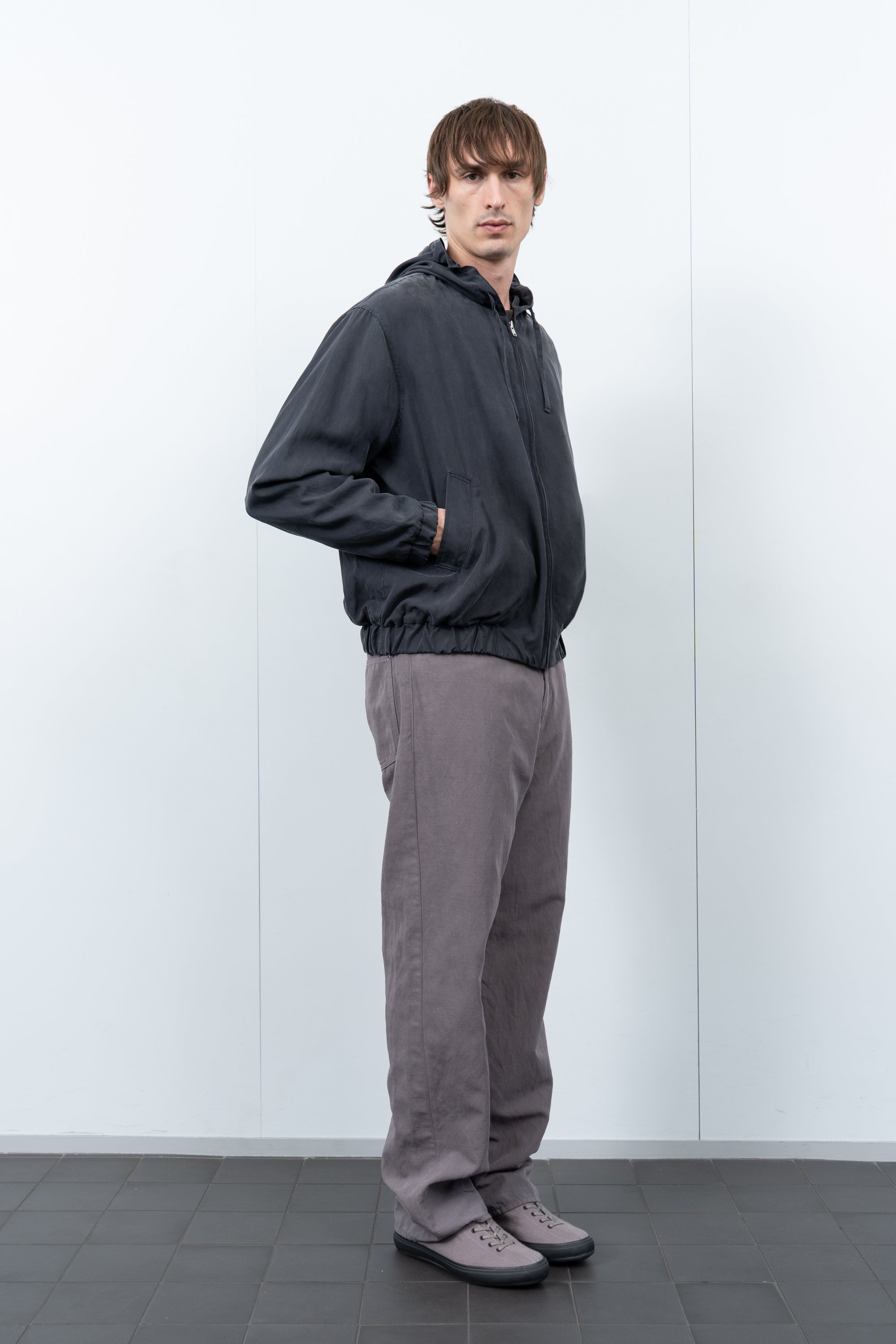 LW - C x KAPTAIN SUNSHINE SILK ZIP JACKET - NAVY