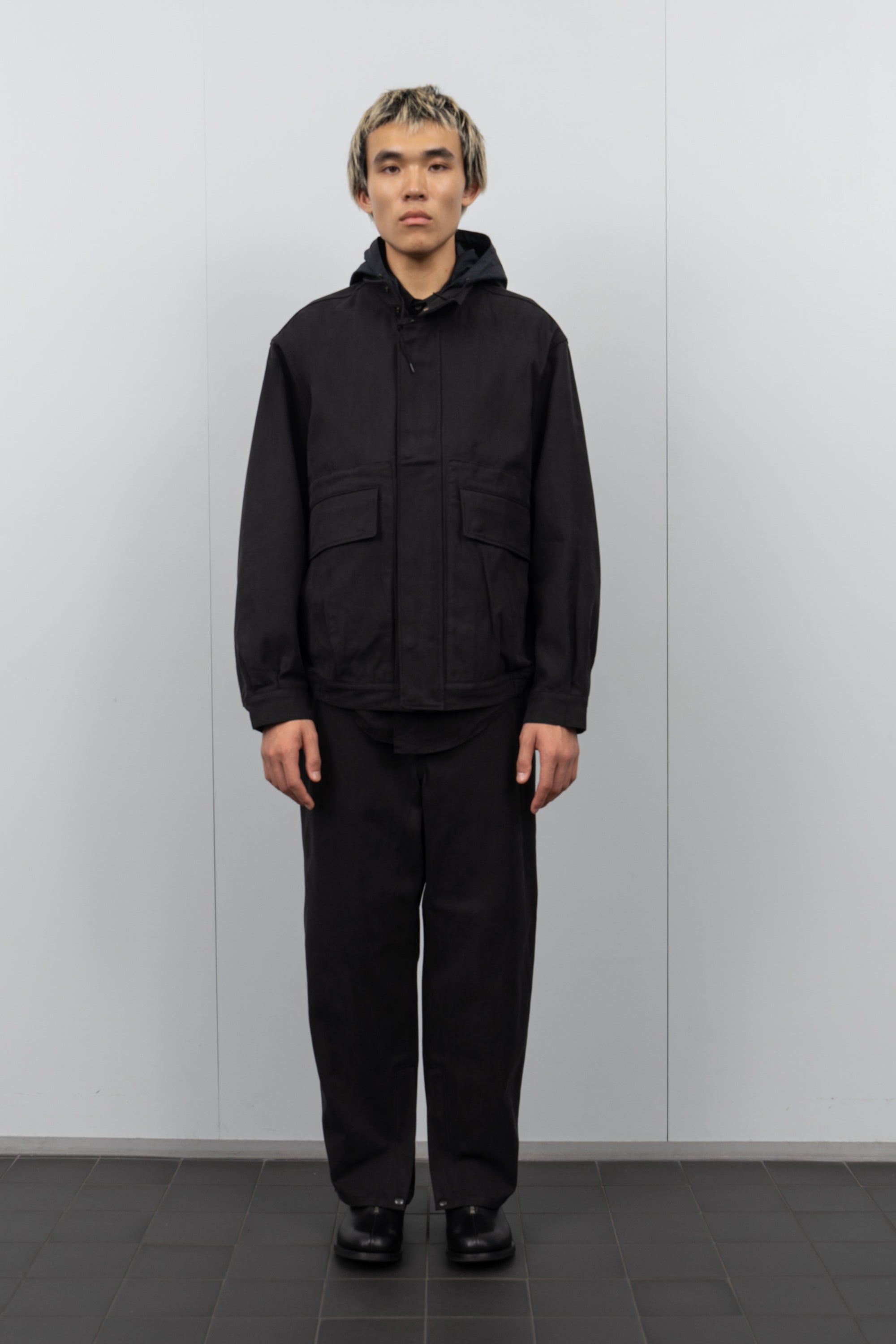 HOODED SPORTING BLOUSON - INK BLACK