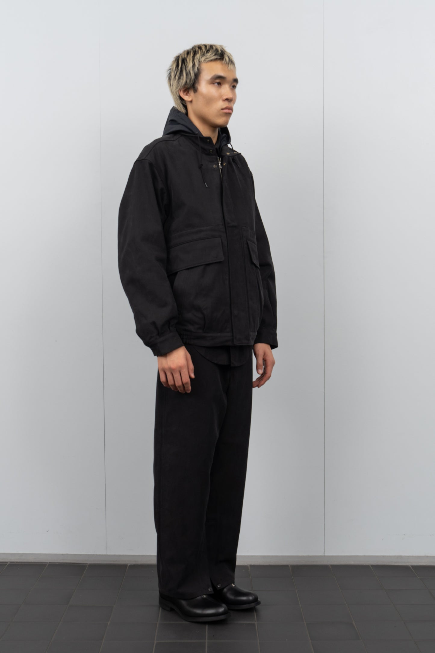 HOODED SPORTING BLOUSON - INK BLACK