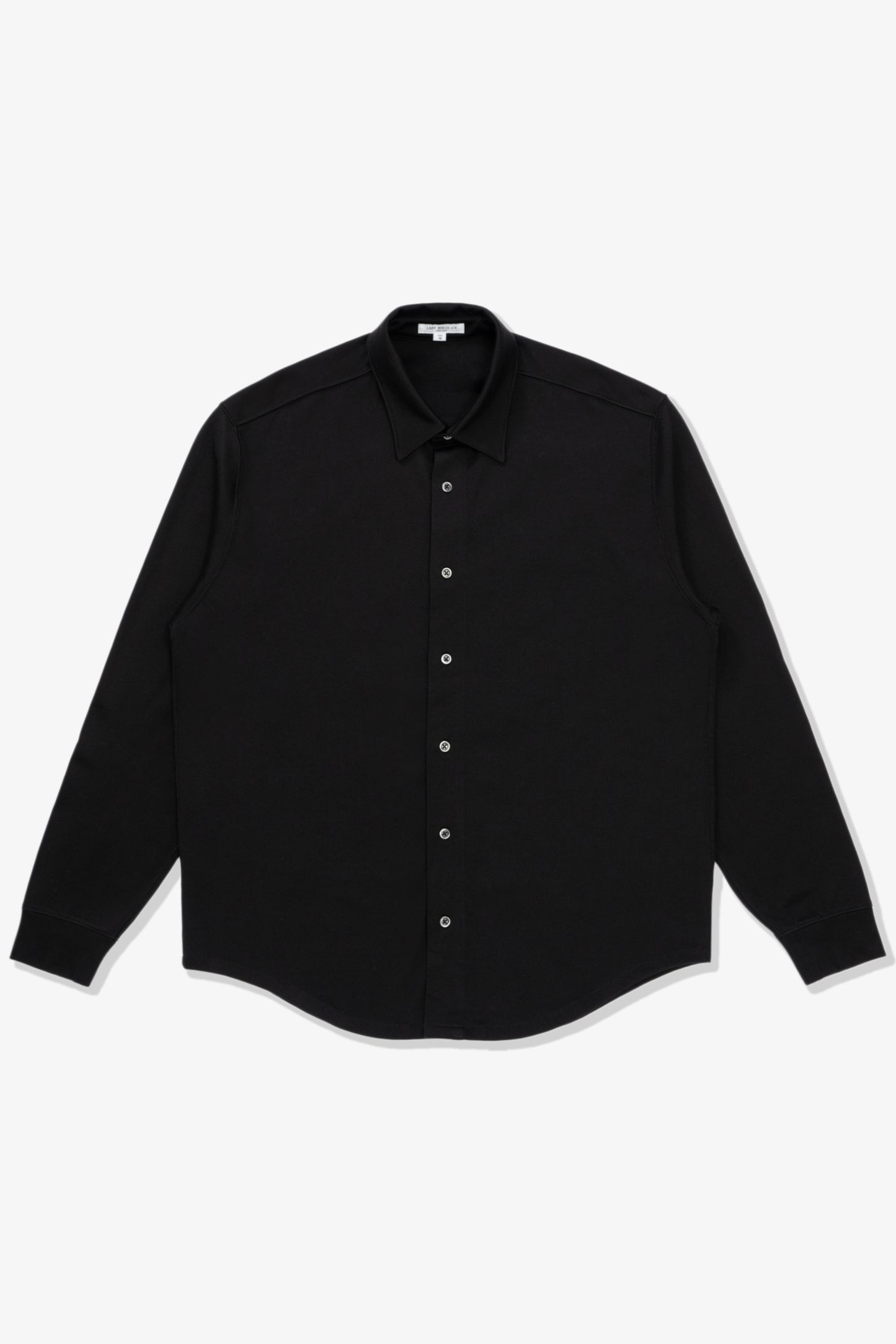 L/S JERSEY BUTTON DOWN - BLACK