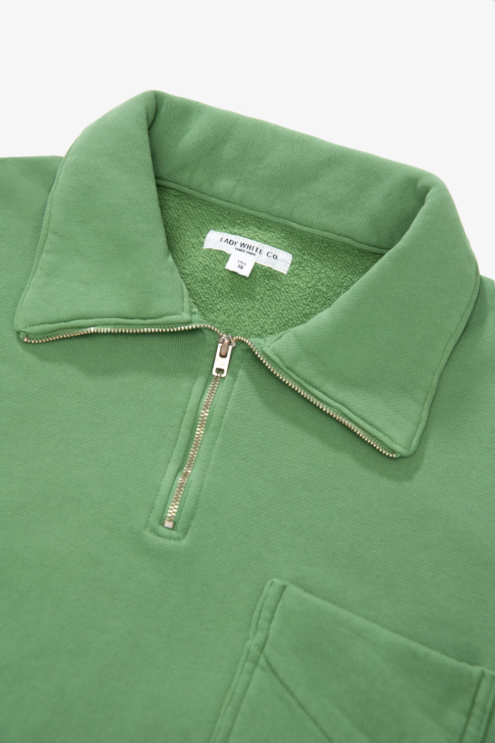 QUARTER ZIP SWEATSHIRT - FADED GREEN