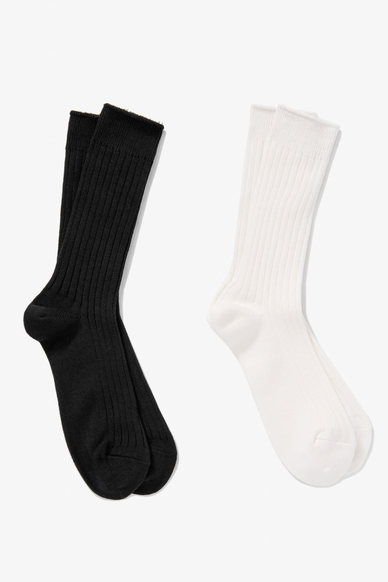 SOCK 2PACK BLACK & WHITE LADY WHITE CO.